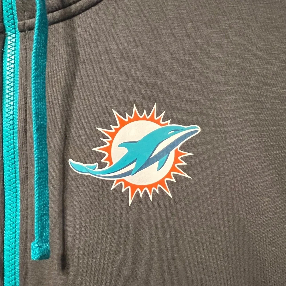 Miami Dolphins Nike Anthracite Primetime Club Full-Zip Hoodie Men's Size XXL